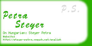 petra steyer business card